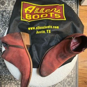 Cowboy Boots - red suede from Allen Boots, women’s size 11